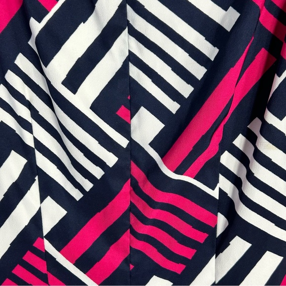 Kim Rogers Bright Geometric Pattern Vintage Sheath Tailored Career Dress Sz 10 - Picture 6 of 11